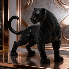 Black Panther Statue Dreamy Desktop Decor Car Dashboard Ornament Gift picture