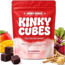 32 Count Kinky Cubes Gummies - Delicious Hot Peach Energy & Mood Enhancers picture