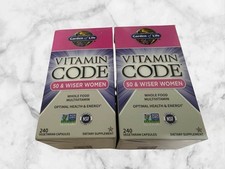 FOR 2 Garden of Life Vitamin Code 50 & Wiser Women 240 Vegetarian Capsules EACH picture