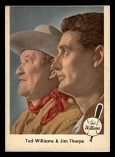 1959 Fleer Ted Williams Baseball Ted Williams / Jim Thorpe #70 lower grade picture