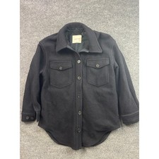 Wilfred Free Ganna Shirt Jacket Womens Medium Black Merino Wool Shacket 95385 picture