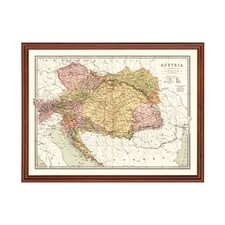Old Map of Austria 1871 - Vintage Austria Art Wall Decor picture