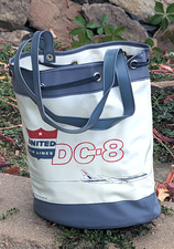 Excellent United Air Lines Vintage 1950's Stewardess's DC-8 Vinyl Flight Bag picture