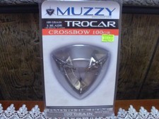 NEW MUZZY 3 Blade CROSSBOW Trocar 100 Grain Archery Hunting Fixed Broadhead - picture