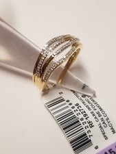 Macy's 10k Yellow Gold 1/6 CTTW IJ-I2-I3 Diamond Ring sz 6.5 (3gr T.W) picture