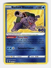 Radiant Blastoise 018/078 Radiant Pokemon GO Pokemon Holo Near Mint picture