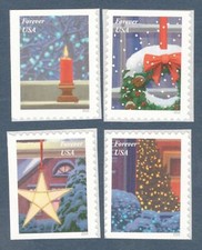 US #5145-5148 MNH 2016 Christmas Windows Candle Star Tree Wreath picture