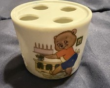 Vintage Bear Ceramic Toothbrush Holder Too Cute picture