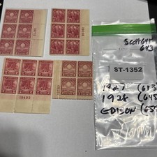 U.S. STAMPS Lot of 4 Vintage Plate Blocks Scott 645 & 643 (1927/1928) ST-1352 picture