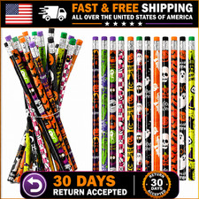 12/24Pcs Halloween Skull Ghost Pencils Party Favors Goodie Bag Treat Supplies picture