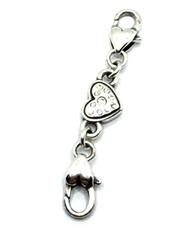 Brighton Crystal Heart Love Silver Custom Extender Bracelet/Necklace picture