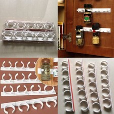 US 4Pc 20 Slot Jar Spice Clip Strip Door Wall Universal Organizer Rack Gripper picture