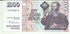ICELAND 1000 ICELAND 2001  P 59. UNC CONDITION. 2RW 21GEN picture