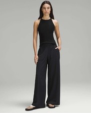 Lululemon Swift Mid-Rise Wide-Leg Pant Full Length Lightweight Black Size 6 picture