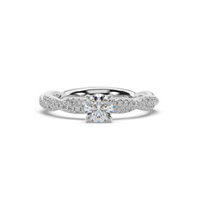 IGI Certified Lab Grown Diamond Engagement Ring 0.78 Ct Round Cut 14k White Gold picture