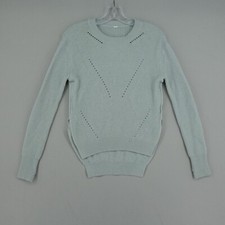 Lululemon Seva Merino Wool Sweater Womens 2 Almost Blue High Low Crew Ribbed picture