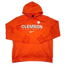 Clemson Tigers Football Sweatshirt Mens Size XL Orange Nike Dri Fit Hoodie NCAA picture
