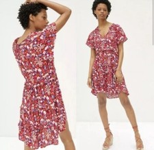 Anthropologie Robin Dress Women’s Small Tiered Paisley Floral Red picture