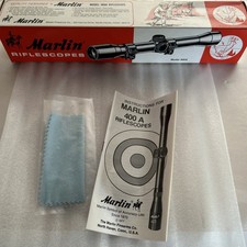 Vintage Marlin Brand Rifle Scope Box for model 400A , NO SCOPE w/ Instruct book picture