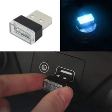 Blue Mini USB Car Atmosphere Lights LED Cigarette Lighter Decorative Lights picture