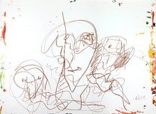 ALEJANDRO SANTIAGO Original Sketch Signed Crayon n Ink on Paper Mexican Oaxaca picture