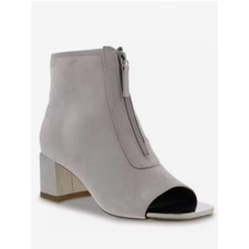 Bellini Grey Microsuede  Peep-Toe Block Heel - Jaded Booties. Size 6.5 picture