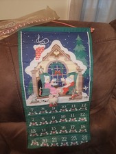 Vintage 1987 Avon Countdown to Christmas Fabric Advent Calendar Mouse COMPLETE picture