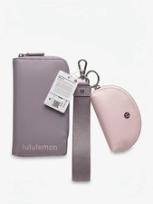 Lululemon Dual Pouch Wristlet Wallet Lotus Pink Air Silver NWT MSRP $58 | NWT picture