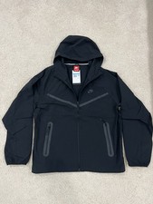 Nike Tech Woven Full Zip Jacket Mens Medium Black Hoodie Stretch HM7151-010 NWT picture