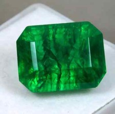 Flawless Green Emerald Size 11.20Ct Natural Colombian Emerald Cut Loose Gemstone picture