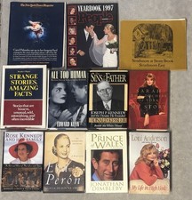 Lot of 10 Biography Books & Magazines Kennedy Royal Family Eva Peron People 1997 picture