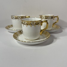 Vtg Royal Crown Derby Heraldic Gold Demitasse Espresso Cup x 3 Gold Rim A1066 picture