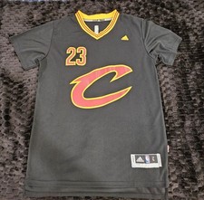 2016 LeBron James Cleveland Cavaliers Black Adidas NBA Swingman Sleeved Jersey L picture