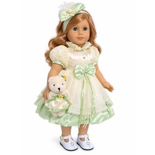 Yellow & Green Dress with Matching Bear 18