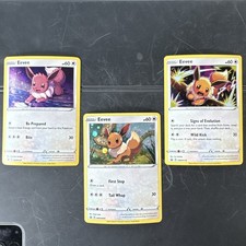 3 Pokémon TCG Eevee SWSH095, 118, 127, Holo Black Star Promo Cosmos FULL GALAXY picture