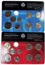 2026 US Mint Uncirculated 18 Coin Set P & D Philadelphia & Denver - NO PENNIES picture
