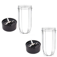2 Magic Bullet Blender 16 oz Cups & Replacement Blades - 2 Cups and 2 Blades Set picture