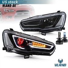 VLAND Demon Eye Headlights Fit Mitsubishi Lancer EVO X 2008-2018&LED Bulbs Pair picture