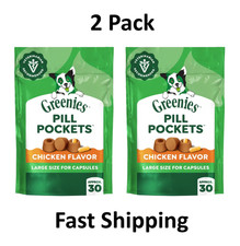 GREENIES Pill Pockets Natural Dog Treats Peanut Butter Flavor 30 Capsule 2 Pack picture
