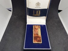 Vintage Dunhill Rolla gas lighter Brown marble lacquer with box. picture