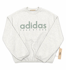 adidas Fear of God Men's Crewneck Pullover Sweatshirt Graphic Logo Gray picture