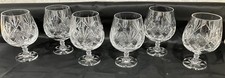 Royal Brierley Braemar Crystal Glasses Set 6 Faceted Bulbous Tall Stem Vintage picture