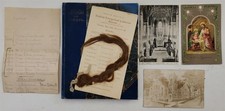 1903 antique BOOK victorian REAL BRAIDED HAIR racine wi LILLIAN KRUCK paper ID'D picture