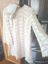 Vintage 60s Midi Dress Handmade Wedding Dress  Mod Go Go With Vail  picture