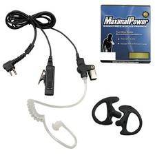 MaximalPower 2-Wire Headset for Motorola radio w/ Earmold/Eartip/Earpiece Parts picture