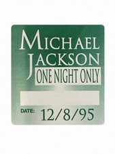 Michael Jackson 1995 ONE NIGHT ONLY Unused Crew Pass 1995 OTTO Green picture