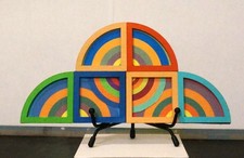 Frank Stella inspired Geometric Abstraction sculpture for desktop display. picture