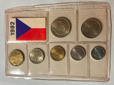 1982 CZECHOSLOVAKIA - OFFICIAL BU MINT SET (7) - HALERU & KORUN - RARE picture