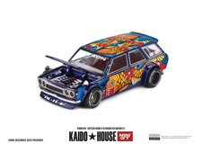 MINI GT KAIDO HOUSE DATSUN 510 WAGON KOI WAGON V11/64 DIECAST CAR BLUE KHMG248 picture