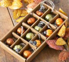 New FALL PRIMITIVE VINTAGE STYLE PUMPKIN ORNAMENTS MERCURY GLASS MINI 1
